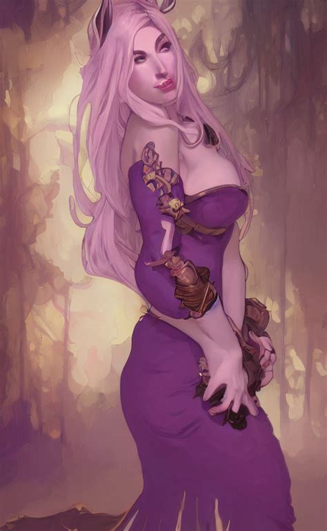 Krea Ai Buxom Draenei In A Dress Ambient Lighting K Al