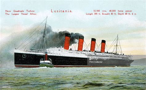 Ocean Liner Rms Lusitania 20th Century Launched In 1906 The