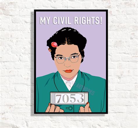 Rosa Parks Print Rosa Parks Civil Rights Poster Female Icon Etsy