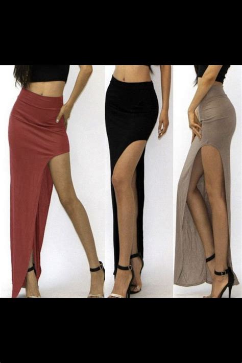 fashion sexy skirt enagua larga con abertura hasta media pierna sexy women skirts sexy long