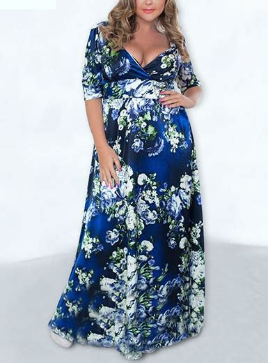 Womens Plus Size Floral Maxi Dress Multicolor