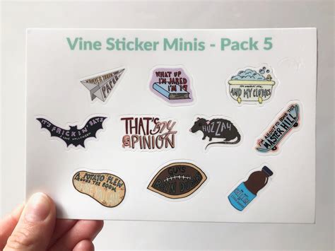 Mini Vine Stickers Pack 5 Small Vine Stickers For Phone Etsy