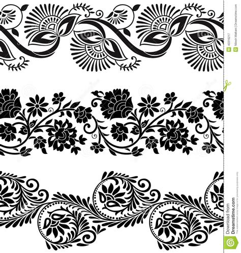 18 Flower Border Pattern Vector Images Vector Floral Border Designs