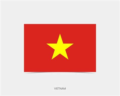 Premium Vector Vietnam Rectangle Flag Icon With Shadow