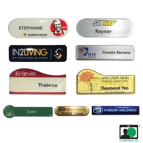 Customised Plastic Name Tags Printing With Epoxy Bar Pin Identity