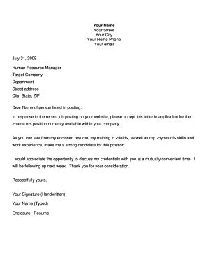 A general cover letter template is a document that accompanies job application letters. Cover Template Forms - Fillable & Printable Samples for ...