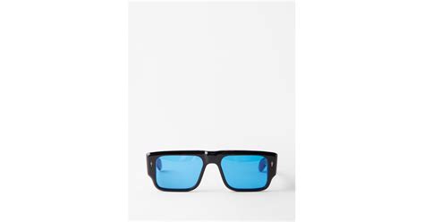 Jacques Marie Mage Devoto Rectangular Acetate Sunglasses In Blue Lyst Uk