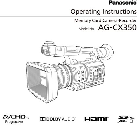 Operating Instructions Ag Cx350 Panasonic