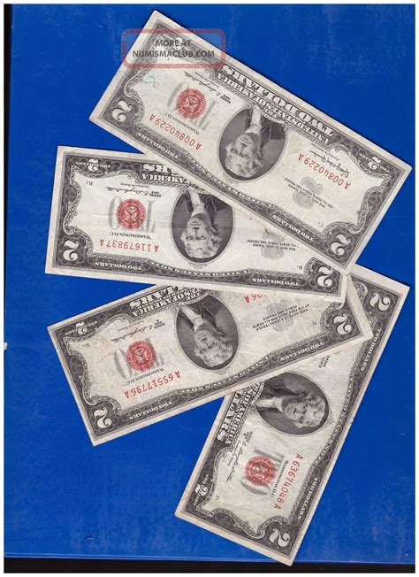 4 2 1953and 2 1963 Old Us Note Legal Tender Paper Money Currency