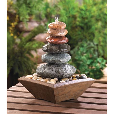 Stacked Stone Zen Fountain Relaxation Meditation Fountain
