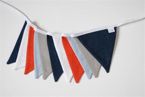 Linen Bunting Fabric Garland Triangle Flags Pennant Banner Etsy