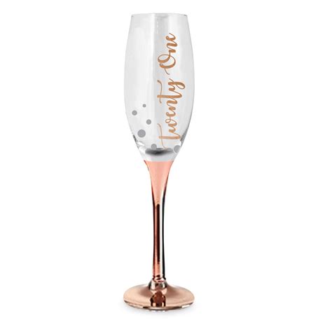 Rose Stem 21st Birthday Champagne Glass By Landmark