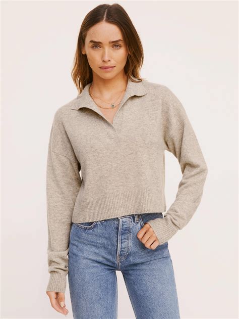 Cashmere Polo Sweater Sustainable Sweaters Reformation