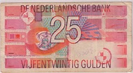 Netherlands 25 gulden used currency note - KB Coins & Currencies
