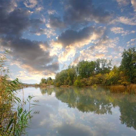 Evening Scene On River Stock Image Image Of Reflected 11650157