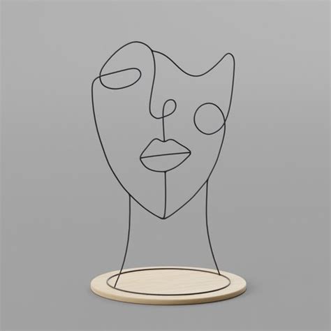 Minimalist Face Art Sculpture 3d Sculpture Models Blenderkit