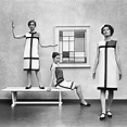 Yves Saint Laurent’s De Stijl collection in front of a Piet Mondrian ...