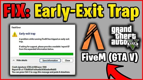 How To Fix Early Exit Trap Fivem Fix Fivem Fatal Error Gta V