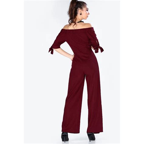Buy Button Off The Shoulder Cuff Jumpsuit At Affordable Prices — Free