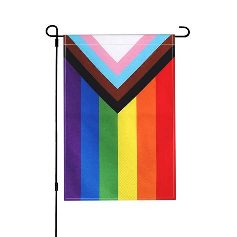 Progress Pride Garden Flag Rainbow Lgbt Flags 12x18 Inch Gay Lesbian Transgender Community