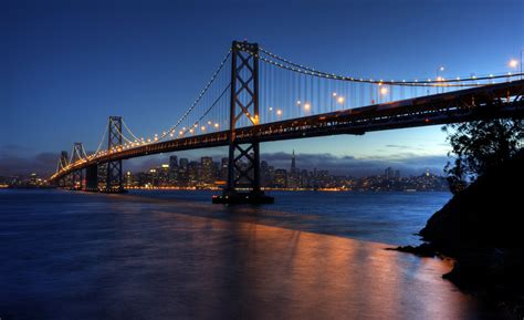 Download San Francisco Man Made Bay Bridge Hd Wallpaper