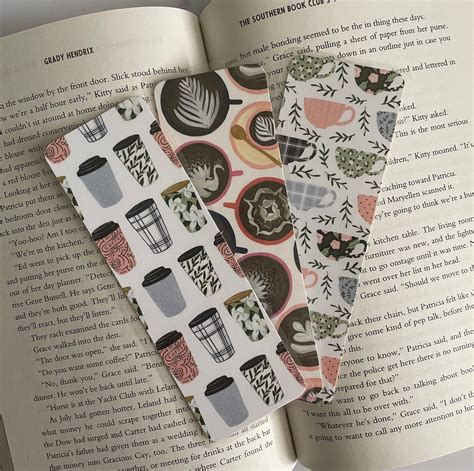 Coffee And Tea Bookmarks Double Sided Laminated Bookmarks Etsy