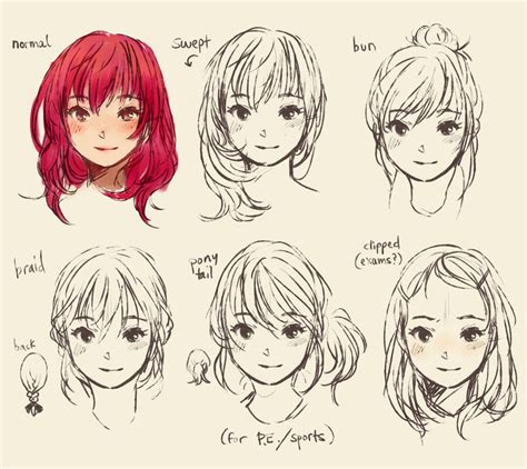 Anime character's hairstyles are unique and give a cool and stunning look. Anime Girl Hair Drawing at GetDrawings | Free download