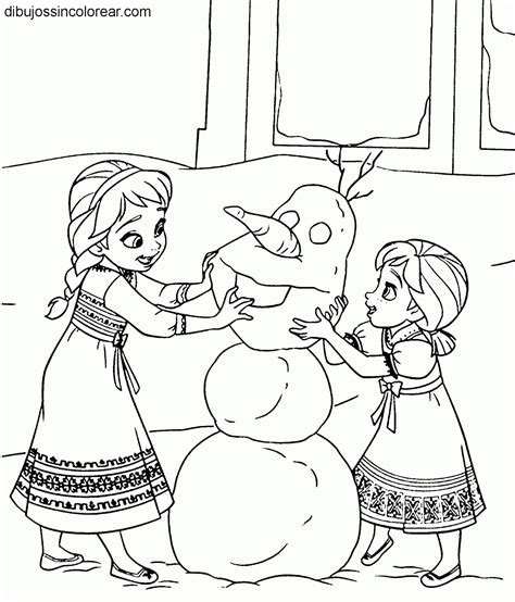 Dibujo de disney para colorear. Dibujos Sin Colorear: Dibujos de personajes de Frozen (Princesas Disney) para Colorear