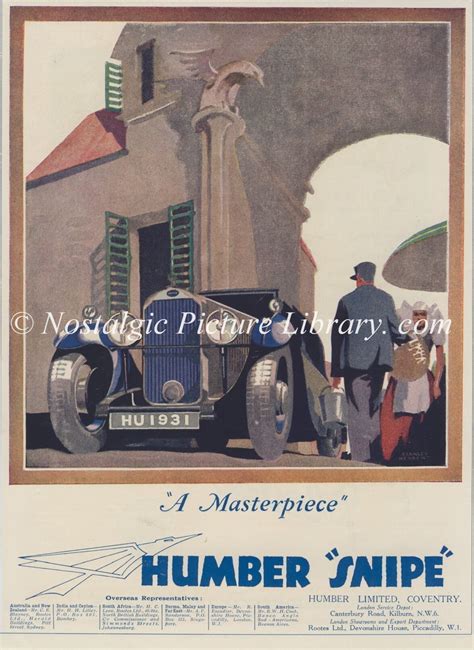 1930s Vintage Advert For Humber Snipe Motor Car The Nostalgic