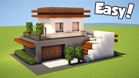 Minecraft How To Build A Small Easy Modern House Tutorial