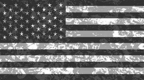 Black And White American Flag Illustrations Royalty Free Vector