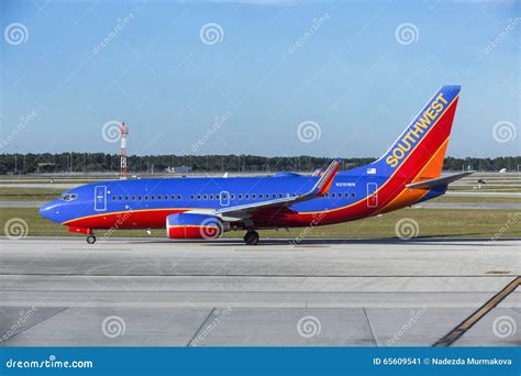 Southwest Airplane A320 On Runway At A Southwest Florida International