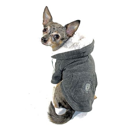 Crest Fleece Dog Hoodie By Hip Doggie Gray Dog Clothes Dog Hoodie