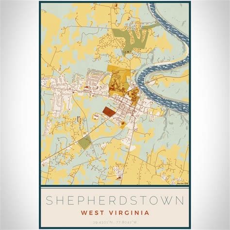 Shepherdstown West Virginia Map Print In Woodblock — Jace Maps