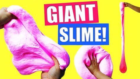 Two Hands Are Holding Pink Slime With The Words Giant Slime