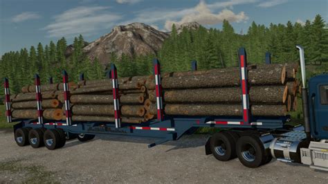 Hallbilt Mfg Tri Axle Log Trailer Fs22 Mod Mod For Farming