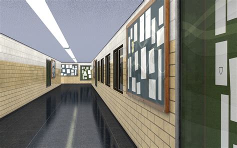 3d College Hallway Cgtrader