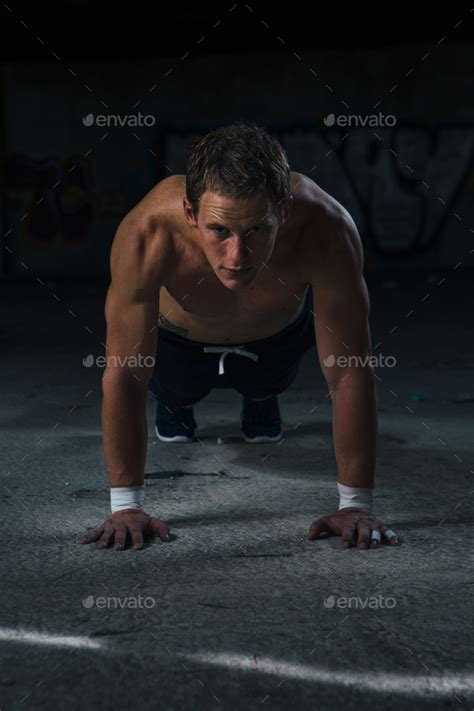 Sportsman Doing Push Ups Stock Photo By Clickandphoto Photodune