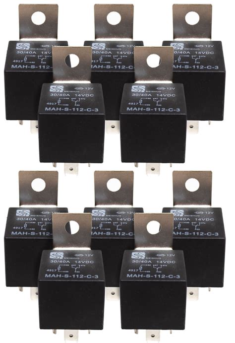 10x 12v Relay 40a30a 5 Pin Spdt Car Hid Auto Truck 5 Prong