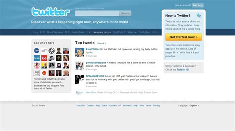 Twitter Users Report Has A New Homepage Screenshots