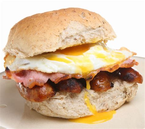 Sausage Bacon And Eggs Soft Baps {allergies Intolerances And Dietary Need Please Contact