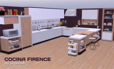 Sims 4 Ccs The Best Firence Kitchen Set By Pqsim4