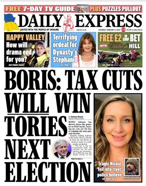 Daily Express Front Page 4th Of February 2023 Tomorrow S Papers Today