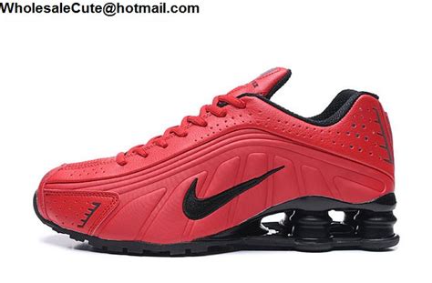 Nike Shox R4 Red Black Mens Shoes 17014 Wholesale Sneakers