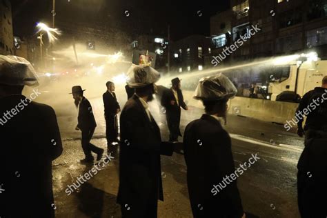 Israeli Police Use Water Cannons Disperse Editorial Stock Photo Stock