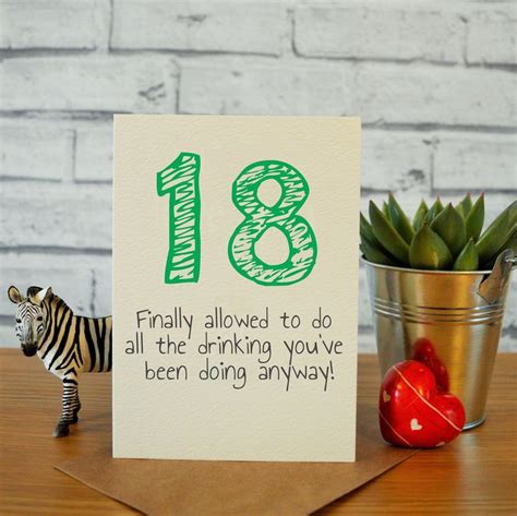 18th Birthday Cards Funny 18th Birthday T Brother 18th Etsy Uk