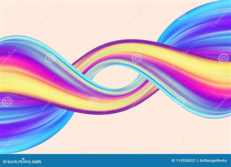 Abstract Colorful Waves Background Isolated Stock Photo Illustration