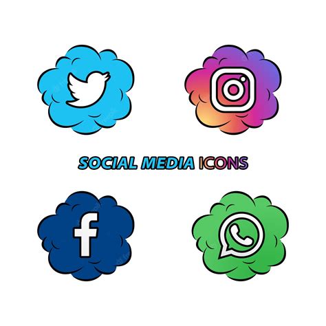 Premium Vector Popular Social Media Icons