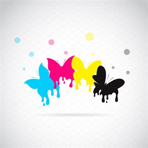 Butterfly Colored Cmyk Print Icons ~ Creative Market