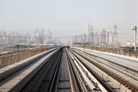 Metro Tracks In Dubai United Arab Emirates Stock Image Colourbox
